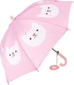 Rex London Paraplu Cookie De Kat - Roze Kinderparaplu Met Schattig Poesje