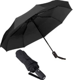 HK-Goodies- Automatische Stormparaplu - Paraplu - Automatisch, Opvouwbaar & Windproof Tot 100km P/u - Inclusief Beschermhoes - Ø 95 Cm - Extra Sterk - Dubbele Laag - Zwart -Regenjassenwinkel 1103x1200