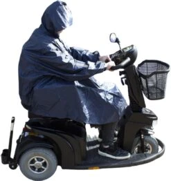 C-Line Poncho Scootmobiel - Blauw - Reflecterend -Regenjassenwinkel 1132x1200