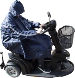 C-Line Poncho Scootmobiel - Blauw - Reflecterend -Regenjassenwinkel 1143x1200