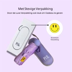 PLU - Paraplu - Opvouwbaar - Inklapbaar - Met Luxe Beschermhoes - Met Reisetui - Windproof - Fashionable - Lichtgewicht - Paars -Regenjassenwinkel 1193x1200 3