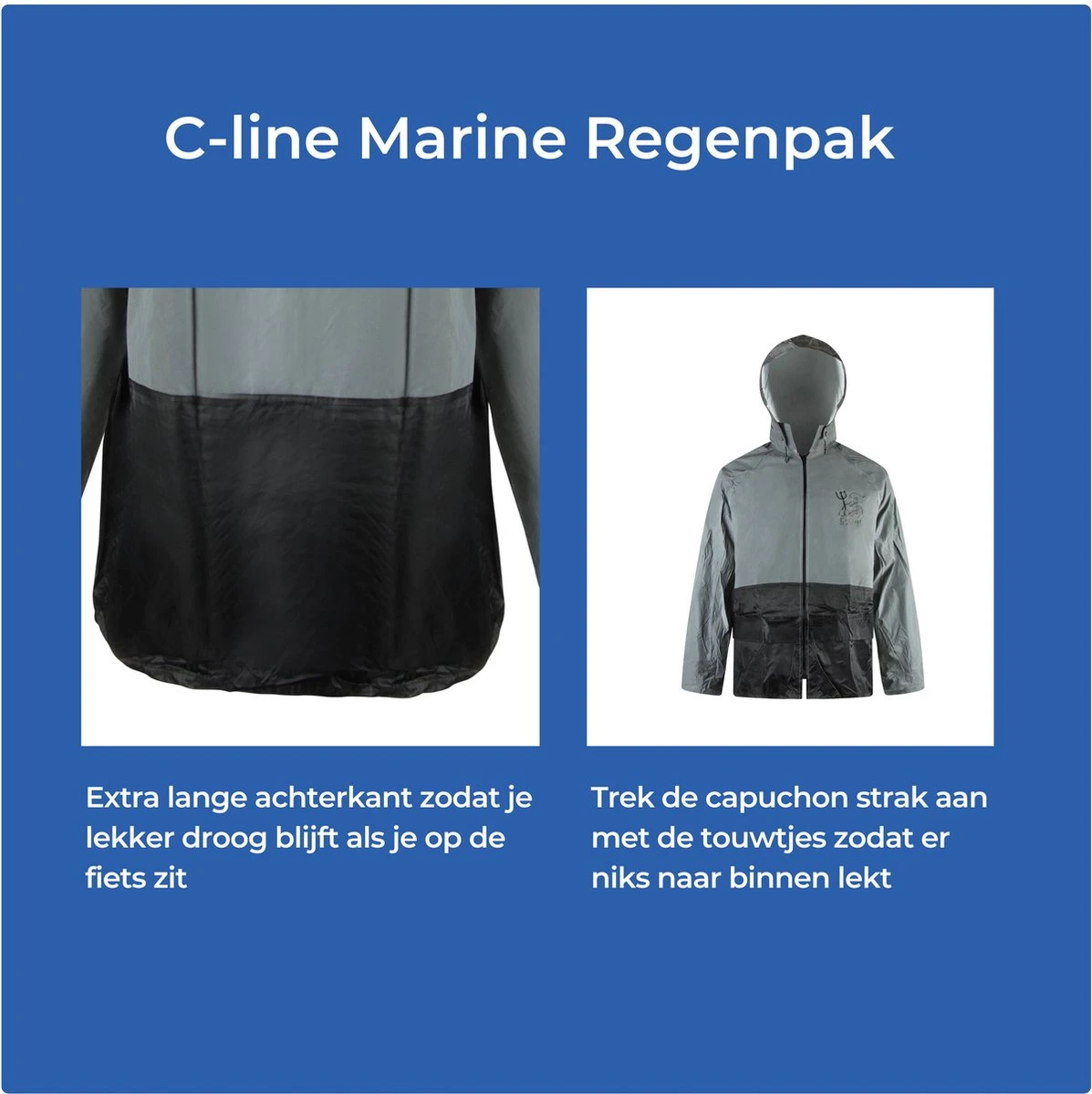 C-Line Regenpak Met Capuchon - Reflecterende Jas - Nieuw Model - Volwassen Maat M 12 C-Line Regenpak Met Capuchon - Reflecterende Jas - Nieuw Model - Volwassen Maat M - Afbeelding 10