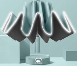 Tamarow™ Automatische Opvouwbare Paraplu - Omgekeerd Design - Windproof - Lichtgewicht - Reflectie - Omgekeerd Design - Licht Groen -Regenjassenwinkel 1200x1033 3