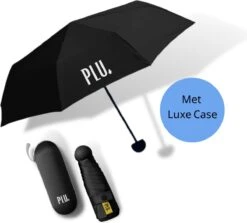 Regenjassenwinkel 48 PLU - Paraplu - Opvouwbaar - Inklapbaar - Met Luxe Beschermhoes - Met Reisetui - Windproof - Fashionable - Lichtgewicht - Zwart