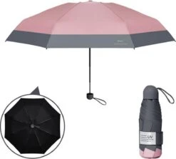 Merkloos TDR -Opvouwbare Paraplu -Windproof- Zonnescherm UV-SPF 50+compact En Draagbaar- Extra Sterk - Roze