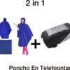 Merkloos 2 IN 1 Poncho En Telefoontas - Luxe Blauw Regenjas-Waterafstotend-Lang Model 135 Cm-Met Koortjes En Ritssluiting-Inclusief Opberg Tas-Geschikt Voor Wandelen, Fietsen, Werk, Hiken En Meer-Regen-Telefoontasje Voor Op De Fiets–Fiets Telefoonhouder–Smart -Regenjassenwinkel 1200x1089 3