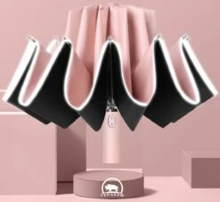 Tamarow™ Automatische Opvouwbare Paraplu - Omgekeerd Design - Windproof - Lichtgewicht - Reflectie - Omgekeerd Design - Roze 10 Tamarow™ Automatische Opvouwbare Paraplu - Omgekeerd Design - Windproof - Lichtgewicht - Reflectie - Omgekeerd Design - Roze -Regenjassenwinkel 1200x1099 2