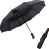 Bushifi Stormparaplu Paraplu - Opvouwbaar - Zwart - 10 Panelen - Polsband