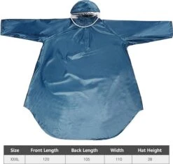 Fuegobird - Poncho Regenponcho - Fiets Wandel Motor - Outdoor Poncho - Kwaliteit Poncho - One Size - Unisex Cyan -Regenjassenwinkel 1200x1137