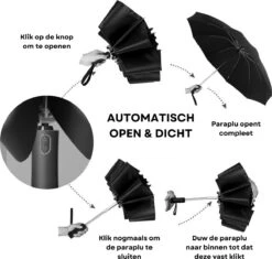 Tamarow™ Automatische Opvouwbare Paraplu - Omgekeerd Design - Windproof - Lichtgewicht - Reflectie - Omgekeerd Design - Licht Groen -Regenjassenwinkel 1200x1141 5