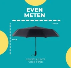 Paraplu - Stormparaplu - Opvouwbaar - Storm- En Regenbestendig - Automatisch Uitklapbaar - Zwart -Regenjassenwinkel 1200x1155