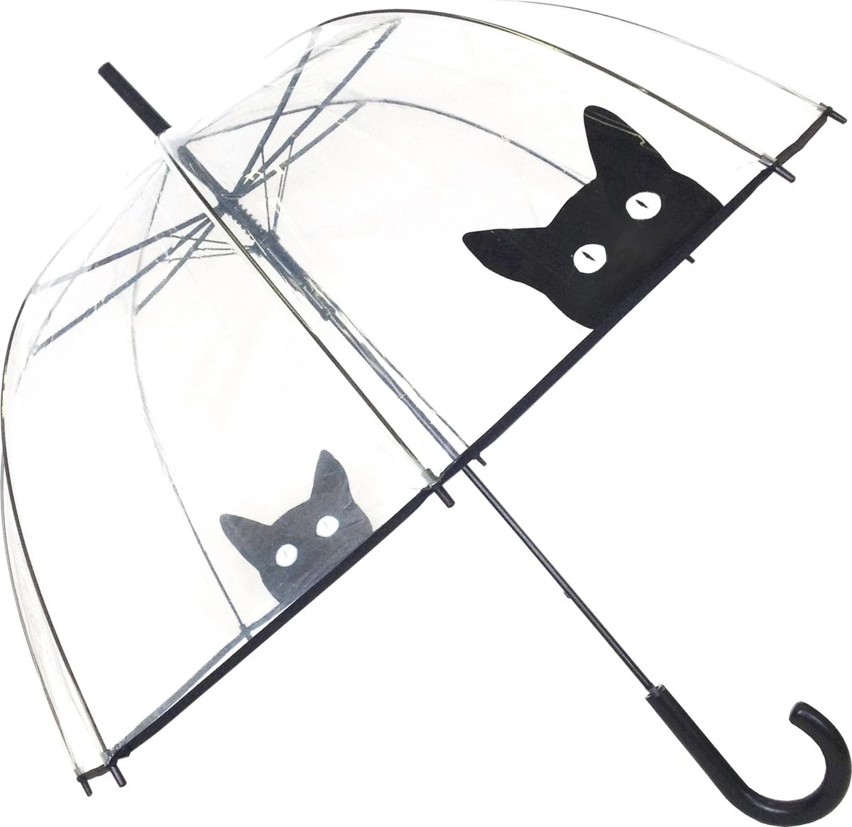 Smati Chat Stormparaplu - Transparent - Auto Open - ø 85 Cm - Chat Cat Zwart 3 Smati Chat Stormparaplu - Transparent - Auto Open - ø 85 Cm - Chat Cat Zwart