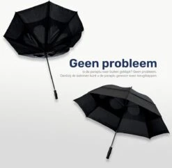 XL Stormproof Paraplu - Storm Bestendig - Ø Ca. 130CM - Zwart - Stormparaplu - Paraplu Volwassenen -Regenjassenwinkel 1200x1174