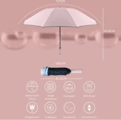 Tamarow™ Automatische Opvouwbare Paraplu - Omgekeerd Design - Windproof - Lichtgewicht - Reflectie - Omgekeerd Design - Roze 11 Tamarow™ Automatische Opvouwbare Paraplu - Omgekeerd Design - Windproof - Lichtgewicht - Reflectie - Omgekeerd Design - Roze -Regenjassenwinkel 1200x1186 3