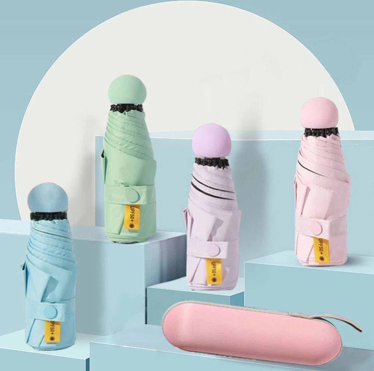 Merkloos TDR--Opvouwbare Paraplu -Windproof-Zonbescherming Anti-Uv UPF50 + Met Gratis Reisetui-roze 15 Merkloos TDR--Opvouwbare Paraplu -Windproof-Zonbescherming Anti-Uv UPF50 + Met Gratis Reisetui-roze - Afbeelding 13