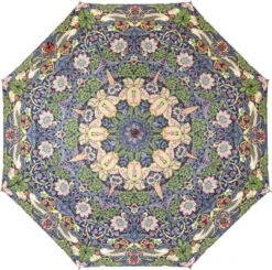 Paraplu Groot - Haak - Strawberry Thief Blue - William Morris -Regenjassenwinkel 1200x1190 2