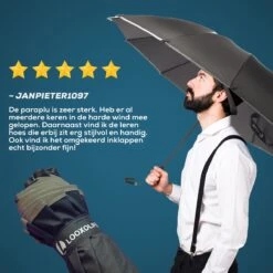 Stormparaplu - Opvouwbaar - 105 CM - Paraplu - Automatisch In En Uit Klapbaar - Stormbestendig Tot 140 Km/h - Luxe Beschermhoes -Regenjassenwinkel 1200x1200 22