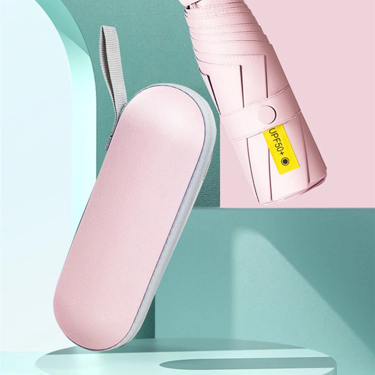 Merkloos TDR--Opvouwbare Paraplu -Windproof-Zonbescherming Anti-Uv UPF50 + Met Gratis Reisetui-roze 4 Merkloos TDR--Opvouwbare Paraplu -Windproof-Zonbescherming Anti-Uv UPF50 + Met Gratis Reisetui-roze - Afbeelding 2