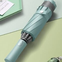 Tamarow™ Automatische Opvouwbare Paraplu - Omgekeerd Design - Windproof - Lichtgewicht - Reflectie - Omgekeerd Design - Licht Groen -Regenjassenwinkel 1200x1200 284