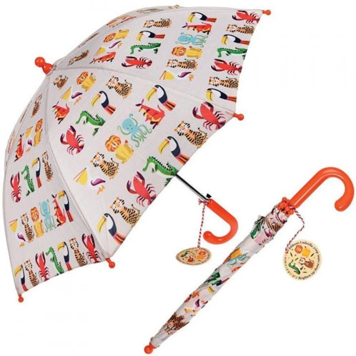 Rex London Kinderparaplu - Vrolijke Diertjes 3 Rex London Kinderparaplu - Vrolijke Diertjes