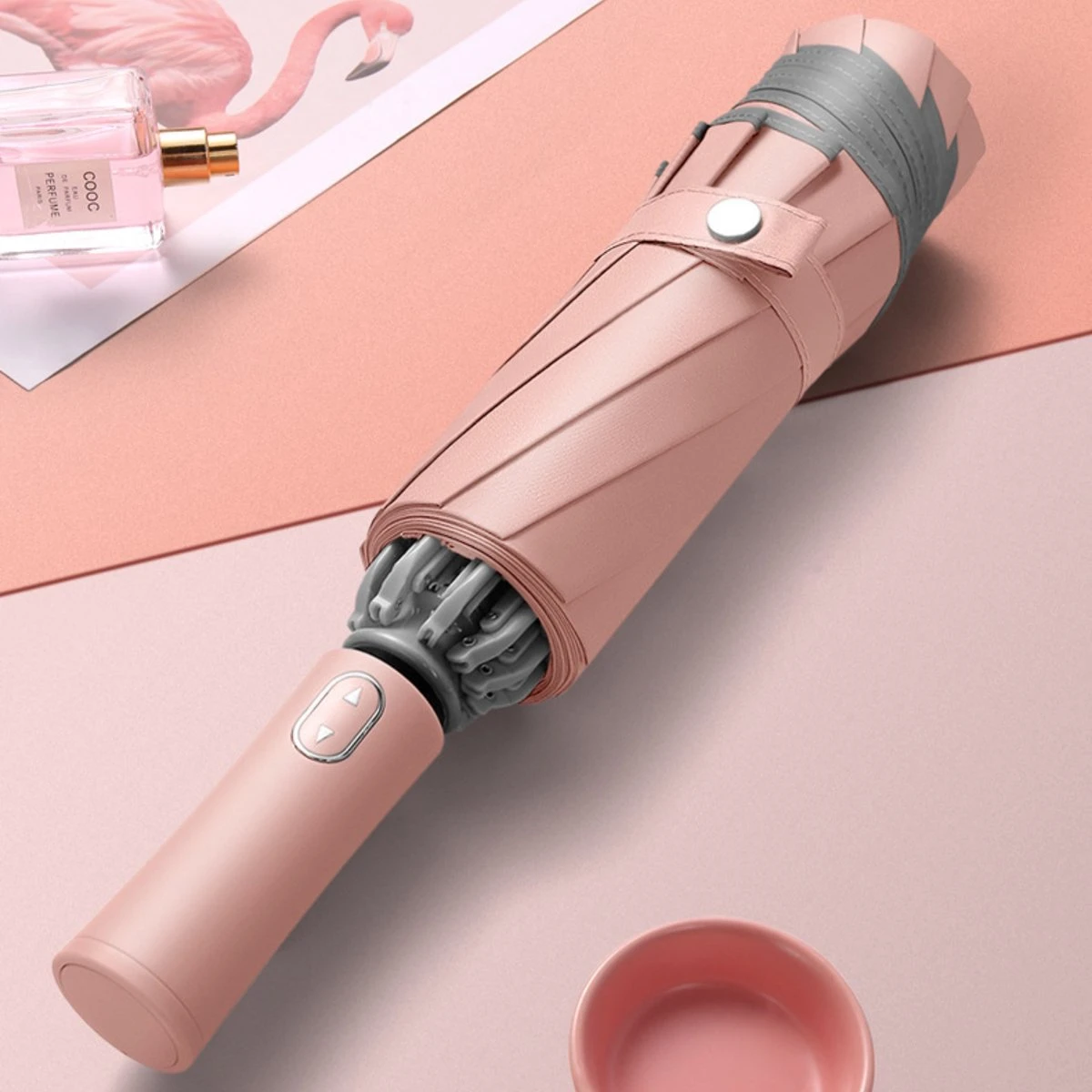 Tamarow™ Automatische Opvouwbare Paraplu - Omgekeerd Design - Windproof - Lichtgewicht - Reflectie - Omgekeerd Design - Roze 4 Tamarow™ Automatische Opvouwbare Paraplu - Omgekeerd Design - Windproof - Lichtgewicht - Reflectie - Omgekeerd Design - Roze - Afbeelding 2