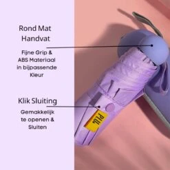 PLU - Paraplu - Opvouwbaar - Inklapbaar - Met Luxe Beschermhoes - Met Reisetui - Windproof - Fashionable - Lichtgewicht - Paars -Regenjassenwinkel 1200x1200 323