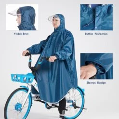 Fuegobird - Poncho Regenponcho - Fiets Wandel Motor - Outdoor Poncho - Kwaliteit Poncho - One Size - Unisex Cyan -Regenjassenwinkel 1200x1200 374