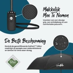 Sunflake Stormparaplu Opvouwbaar - Stormbestendig Tot 140km/u - Automatisch Uitklapbaar - Incl. Beschermhoes En Reisetui - Zwart 12 Sunflake Stormparaplu Opvouwbaar - Stormbestendig Tot 140km/u - Automatisch Uitklapbaar - Incl. Beschermhoes En Reisetui - Zwart -Regenjassenwinkel 1200x1200 48