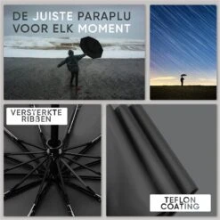 Stormparaplu Opvouwbaar - Paraplu - Automatische Stormparaplu - Tot 110km P/u Windproof - 12 Ribben 10 Stormparaplu Opvouwbaar - Paraplu - Automatische Stormparaplu - Tot 110km P/u Windproof - 12 Ribben -Regenjassenwinkel 1200x1200 85