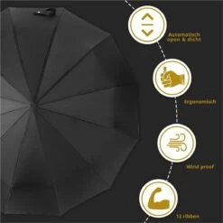 Stormparaplu Opvouwbaar - Paraplu - Automatische Stormparaplu - Tot 110km P/u Windproof - 12 Ribben 11 Stormparaplu Opvouwbaar - Paraplu - Automatische Stormparaplu - Tot 110km P/u Windproof - 12 Ribben -Regenjassenwinkel 1200x1200 86