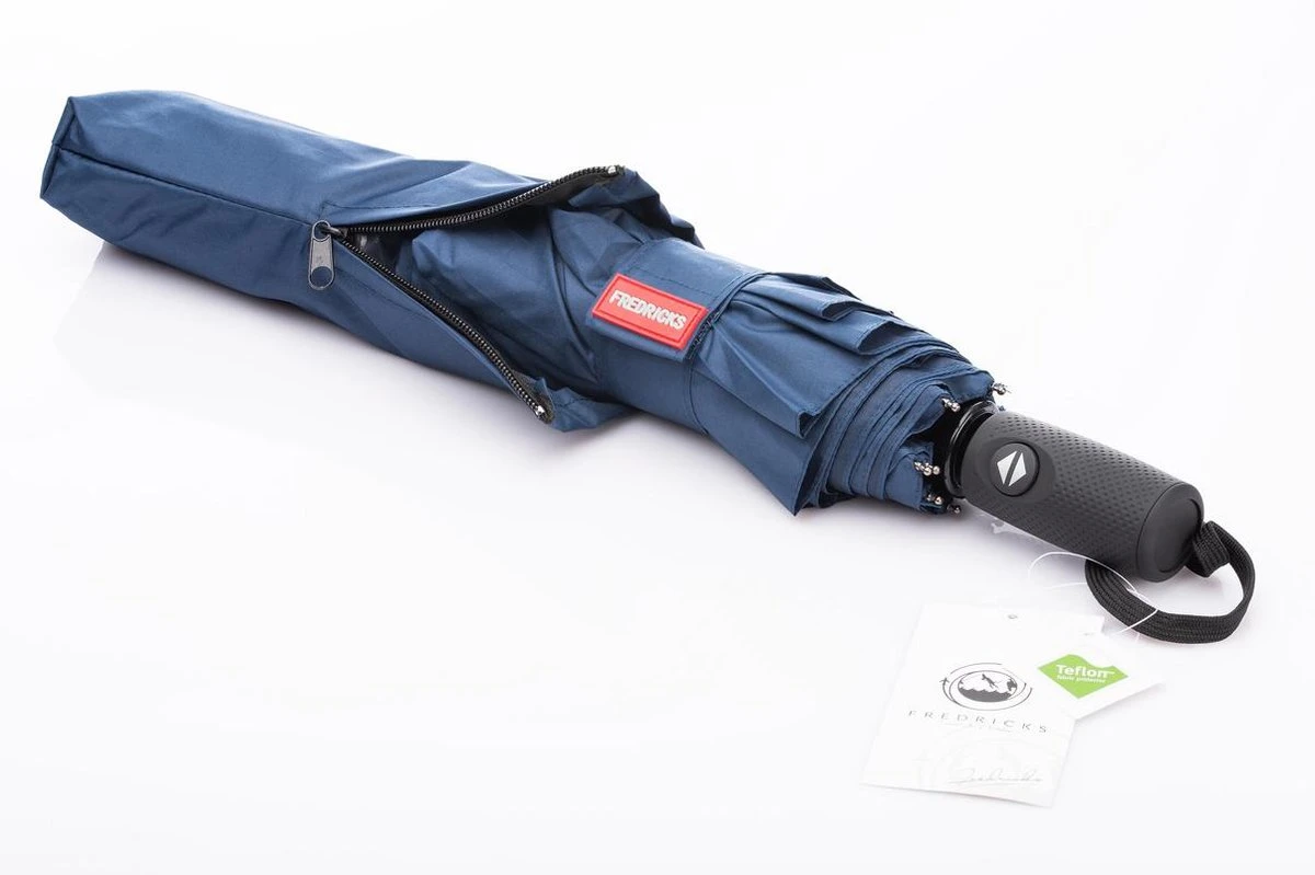 Merkloos Fredricks - Sterke Compacte Opvouwbare Tasformaat Paraplu - Stormbestendig >100 Km/u - Opent En Sluit Automatisch - Ø 97cm - Waterafstotende Teflon Coating - Sneldrogend - Donkerblauw 7 Merkloos Fredricks - Sterke Compacte Opvouwbare Tasformaat Paraplu - Stormbestendig >100 Km/u - Opent En Sluit Automatisch - Ø 97cm - Waterafstotende Teflon Coating - Sneldrogend - Donkerblauw - Afbeelding 5