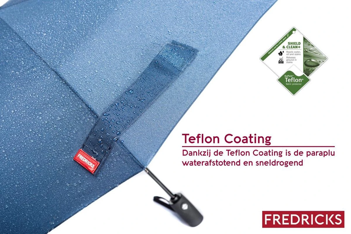 Merkloos Fredricks - Sterke Compacte Opvouwbare Tasformaat Paraplu - Stormbestendig >100 Km/u - Opent En Sluit Automatisch - Ø 97cm - Waterafstotende Teflon Coating - Sneldrogend - Donkerblauw 6 Merkloos Fredricks - Sterke Compacte Opvouwbare Tasformaat Paraplu - Stormbestendig >100 Km/u - Opent En Sluit Automatisch - Ø 97cm - Waterafstotende Teflon Coating - Sneldrogend - Donkerblauw - Afbeelding 4