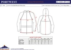 Portwest Regenpak 2 Delig Donker Blauw Maat XL -Regenjassenwinkel 1200x846