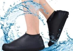 Siliconen Unisex Waterdichte Overschoenen Zwart Maat L 39-44 - Herbruikbaar – Anti Slip Regen Overschoen - Schoenhoesjes - Waterdichte Schoenbeschermers - Regenhoes – Schoenovertrek - Regenlaarzen