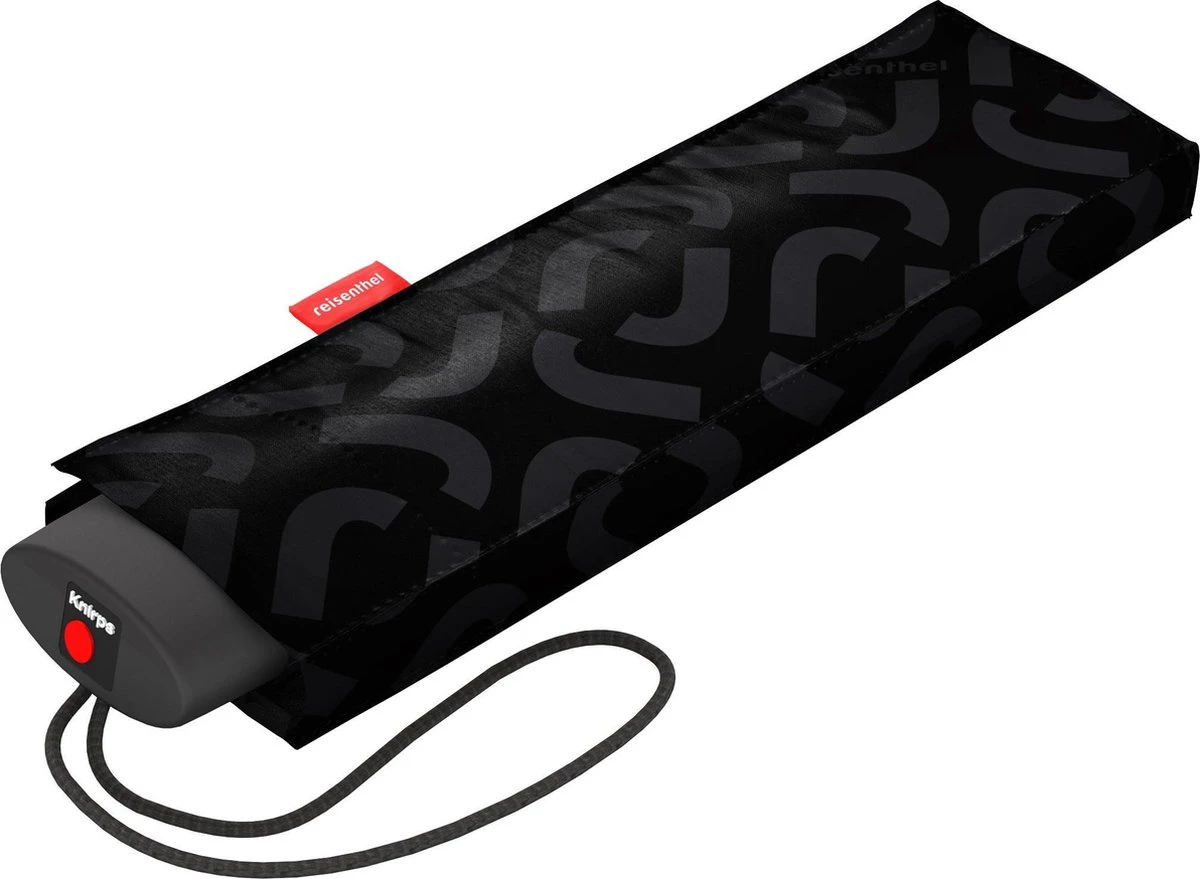 Reisenthel Umbrella Pocket Mini Opvouwbare Mini Paraplu - ø 97 Cm - Signature Black Hotprint Zwart 3 Reisenthel Umbrella Pocket Mini Opvouwbare Mini Paraplu - ø 97 Cm - Signature Black Hotprint Zwart