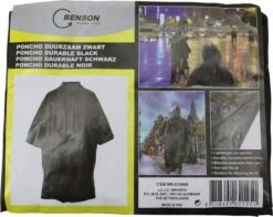 Benson Duurzame Regenponcho Zwart Voor Volwassenen -Regenjassenwinkel 1200x954 2