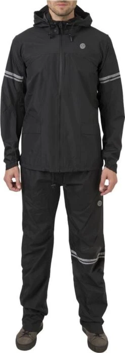 AGU Original Regenpak Essential - Zwart - L - Dames & Heren - Waterdicht & Ademend -Regenjassenwinkel 428x1200