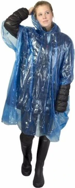 Merkloos 3x Wegwerp Regenponcho Blauw - Poncho -Regenjassenwinkel 483x1200 8