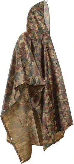 Regenponcho / Fietsponcho Herbruikbaar Voor Volwassenen ( Dames En Heren ) - 200x110cm - 100% Ripstop Polyester - Camouflage -Regenjassenwinkel 546x1200 1