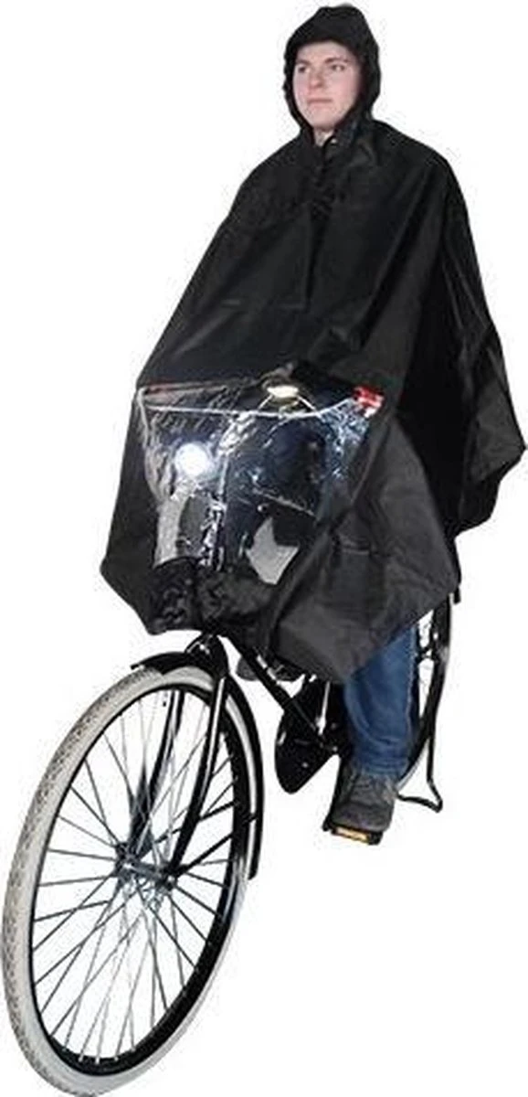 Poncho Regenponcho - Fietsponcho Fiets - One Size - Unisex Zwart - Sport-Plein 3 Poncho Regenponcho - Fietsponcho Fiets - One Size - Unisex Zwart - Sport-Plein