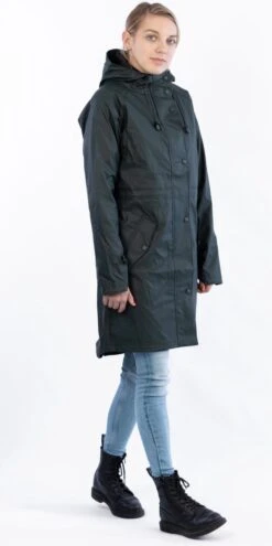 Ralka Regenjas Dames - Mizzle - Donkergroen - Maat 42 -Regenjassenwinkel 599x1200 1