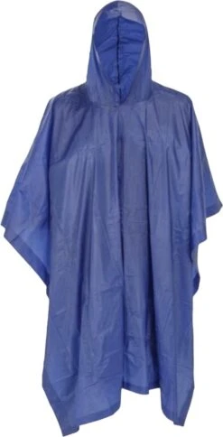 Regenponcho Met Capuchon - Poncho - Unisex - Blauw - One Size