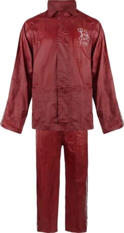 C-Line Regenpak Met Capuchon - Rood - Reflecterend - Nieuw Model - Volwassen Maat L