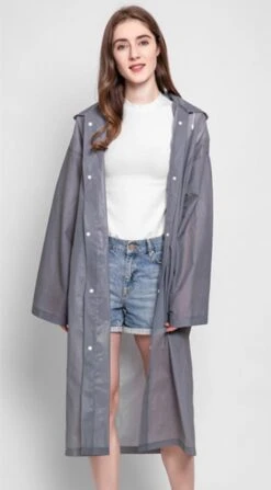 Regenjas-Regenpak- Regenjas Semi-kleuren Grijs - 115 * 65cm -Regenjassenwinkel 663x1200 4