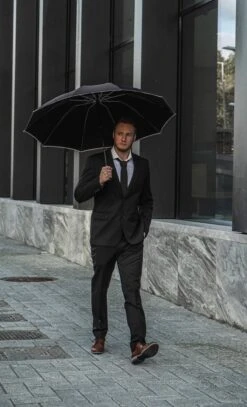 No Drip Umbrella® Stormparaplu - Opvouwbaar - Automatisch - Windproof Tot 100km/u - 108 Cm - Zwart -Regenjassenwinkel 728x1200