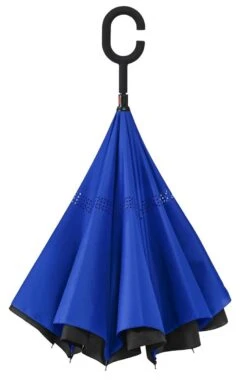 Impliva - Opvouwbare Inside Out Paraplu - Ø 107 Cm - Zwart/Blauw -Regenjassenwinkel 779x1200