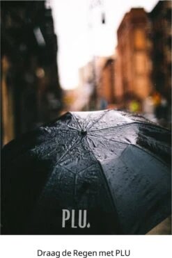 PLU - Paraplu - Opvouwbaar - Inklapbaar - Met Luxe Beschermhoes - Met Reisetui - Windproof - Fashionable - Lichtgewicht - Zwart -Regenjassenwinkel 800x1200 56