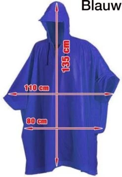 Merkloos 2 IN 1 Poncho En Telefoontas - Luxe Blauw Regenjas-Waterafstotend-Lang Model 135 Cm-Met Koortjes En Ritssluiting-Inclusief Opberg Tas-Geschikt Voor Wandelen, Fietsen, Werk, Hiken En Meer-Regen-Telefoontasje Voor Op De Fiets–Fiets Telefoonhouder–Smart -Regenjassenwinkel 828x1200 1
