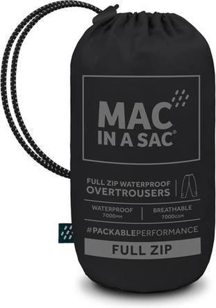 Mac In A Sac Full Zipper Regenbroek - Zwart - Maat L 8 Mac In A Sac Full Zipper Regenbroek - Zwart - Maat L - Afbeelding 7