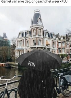 PLU - Paraplu - Opvouwbaar - Inklapbaar - Met Luxe Beschermhoes - Met Reisetui - Windproof - Fashionable - Lichtgewicht - Zwart -Regenjassenwinkel 869x1200 7